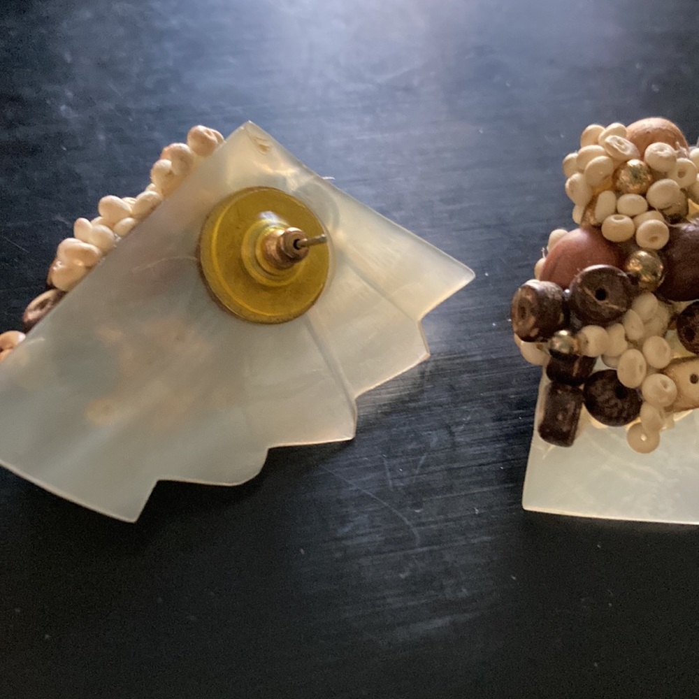 Beaded Statement Earrings Pierced - image 2